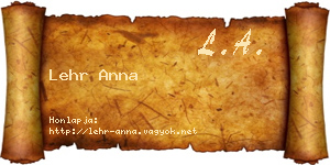 Lehr Anna névjegykártya