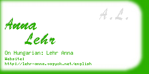 anna lehr business card